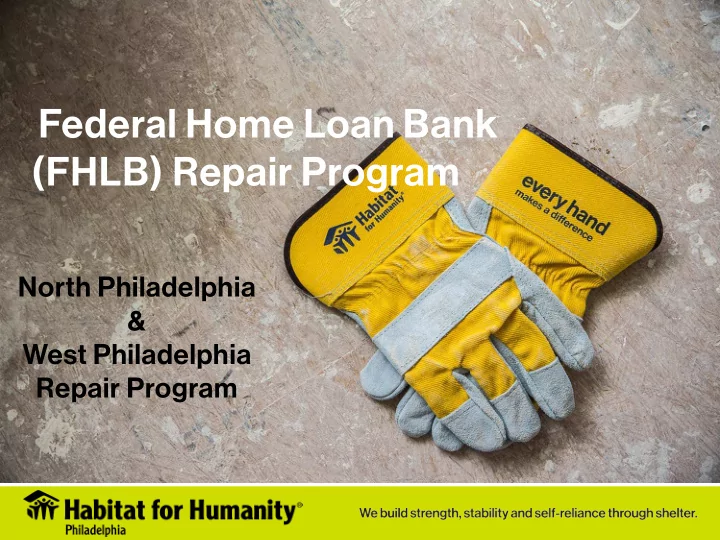 federal home loan bank fhlb repair program