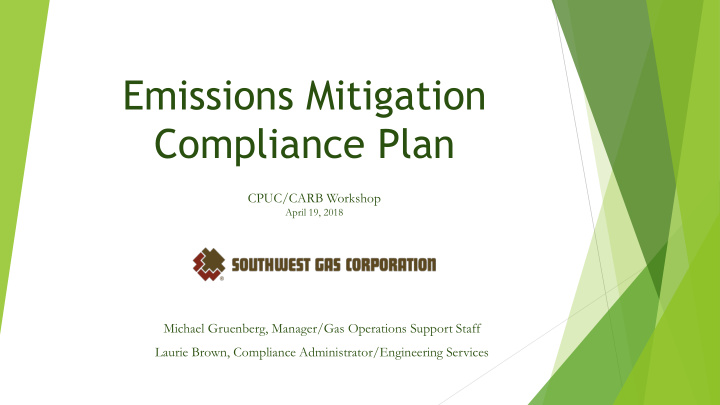 emissions mitigation compliance plan