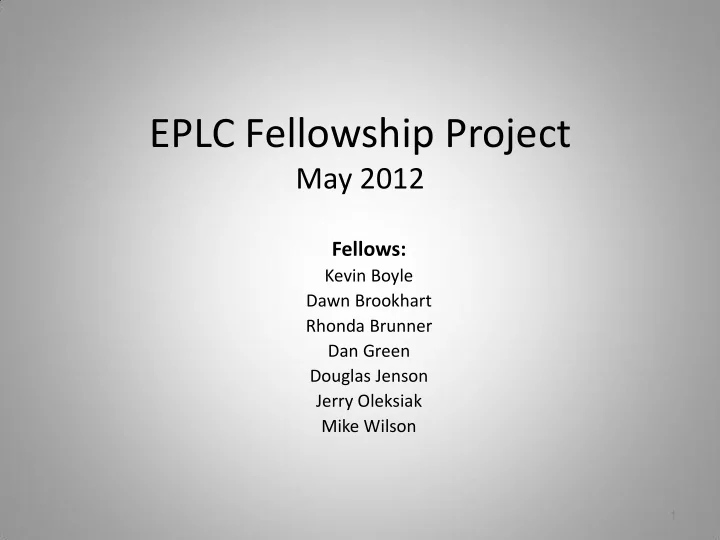 eplc fellowship project