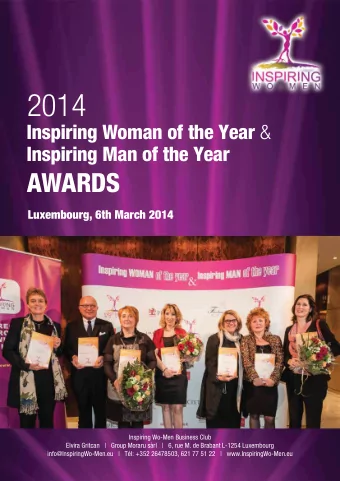 2014 Inspiring Woman of the Year &amp;  Inspiring Man of the Year  AWARDS  Luxembourg, 6th March