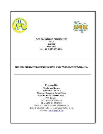 Prepared by  Abubakar  Kar  san  E  xe c utive  Dir  e c tor  Union of T  anzania Pr  e ss Clubs