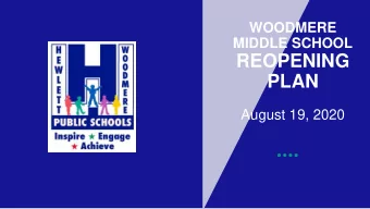 REOPENING  PLAN  August 19, 2020  Meeting Agenda  Introductions  Procedures for Meeting