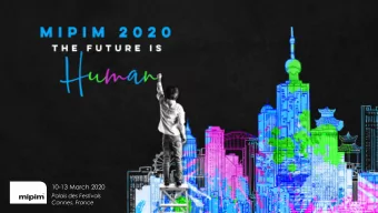 10-13 March 2020  Palais des Festivals  Cannes, France  26 800  10 130  PARTICIPANTS  COMPANIES 100