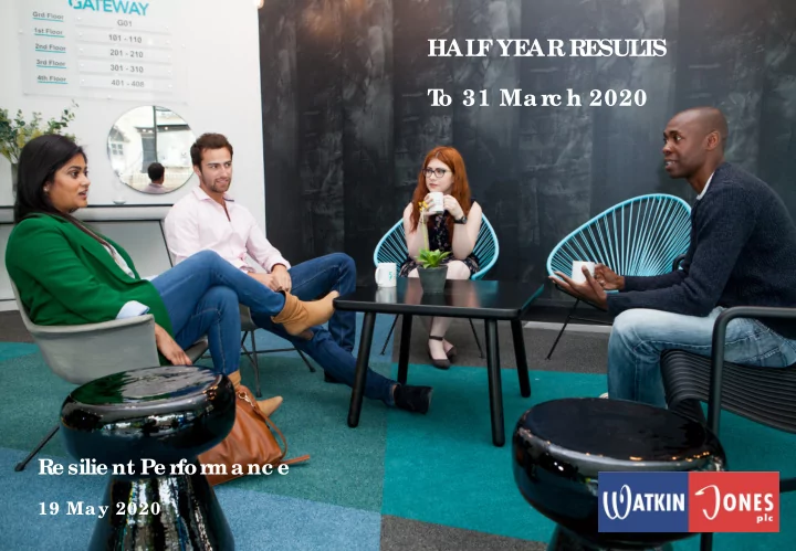 hal f ye ar re sul t s t o 31 mar c h 2020