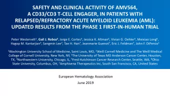 RELAPSED/REFRACTORY ACUTE MYELOID LEUKEMIA (AML):  UPDATED RESULTS FROM THE PHASE 1 FIRST-IN-HUMAN