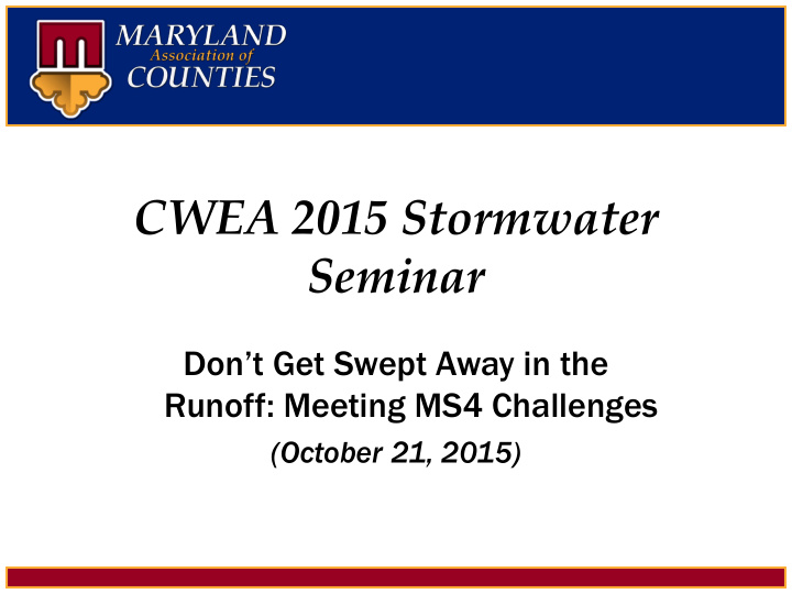 cwea 2015 stormwater