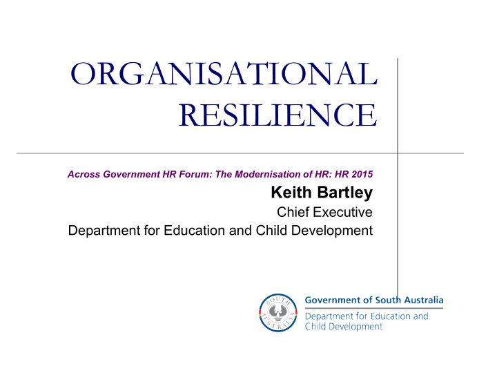 organisational resilience