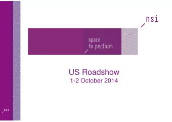 US Roadshow  1-2 October 2014  Contents  1  Introduction  2  Market  3  Portfolio strategy  4