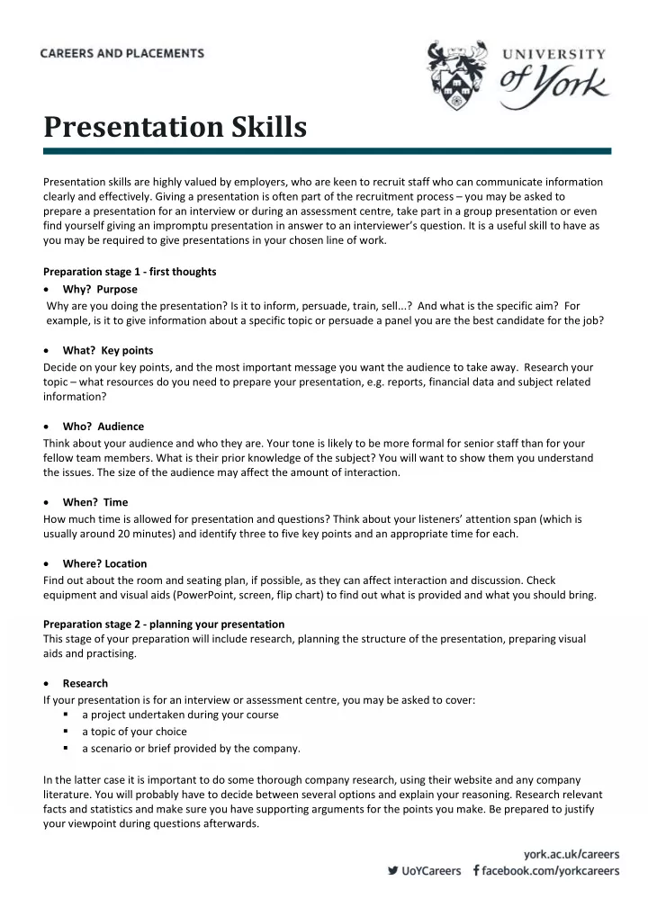 presentation skills
