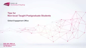 Tips for  Non-local Taught Postgraduate Students  Global Engagement Office  Immigration Matters