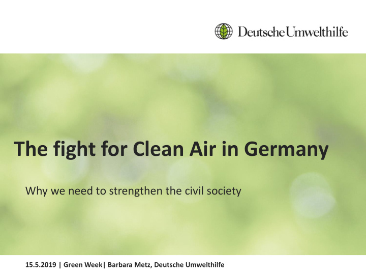 the fight for clean air in germany