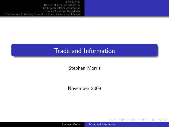 trade and information
