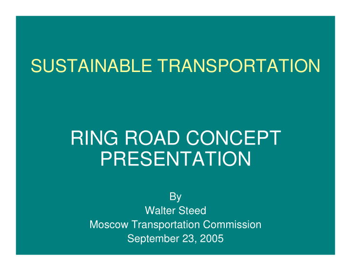 ring road concept presentation