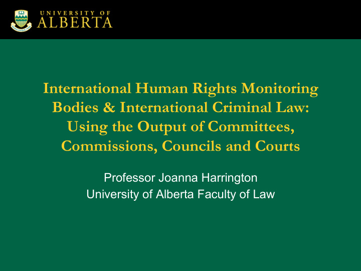 international human rights monitoring bodies