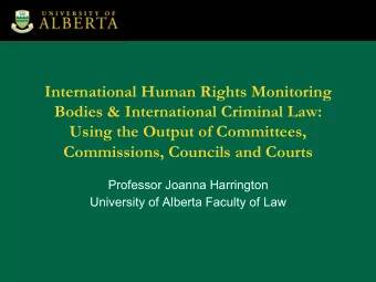International Human Rights Monitoring  Bodies &amp; International Criminal Law:  Using the Output