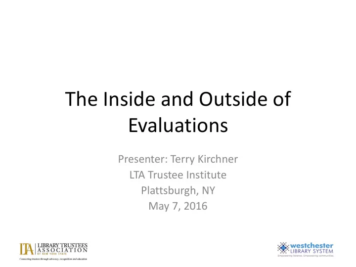 the inside and outside of evaluations