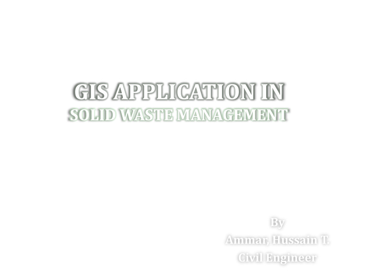 gis application in