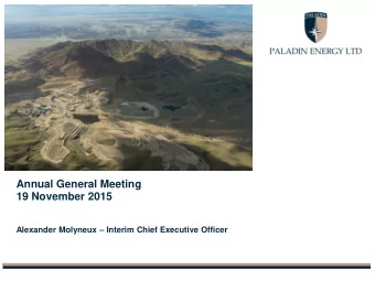 xxxxxxxxxxxx  Xxxxxxxx  Annual General Meeting  19 November 2015 Alexander Molyneux  Interim