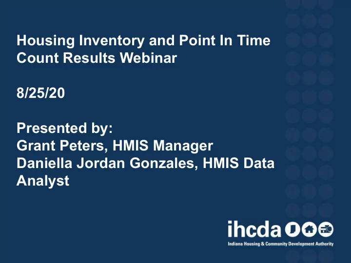 housing inventory and point in time count results webinar