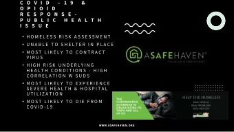 R E S P O N S E -  P U B L I C  H E A L T H  I S S U E  H O M E L E S S  R I S K  A S S E S S M