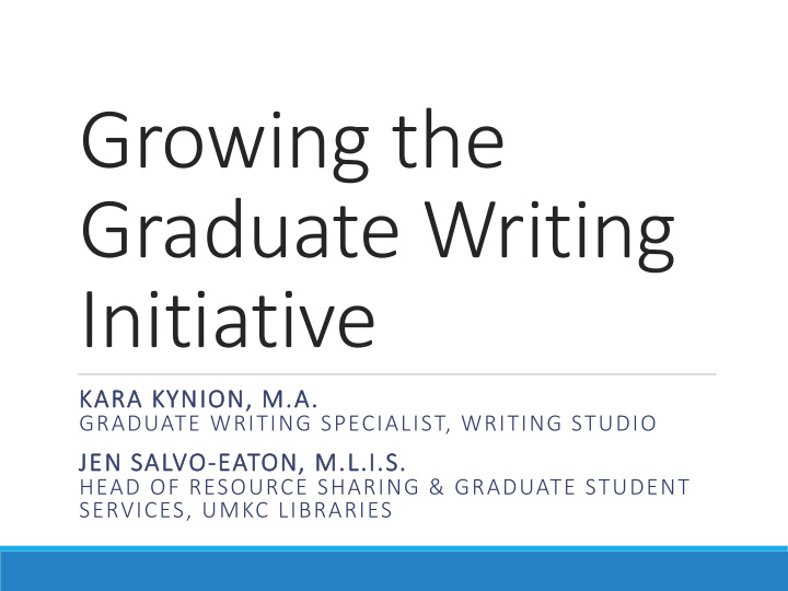 graduate writing initiative