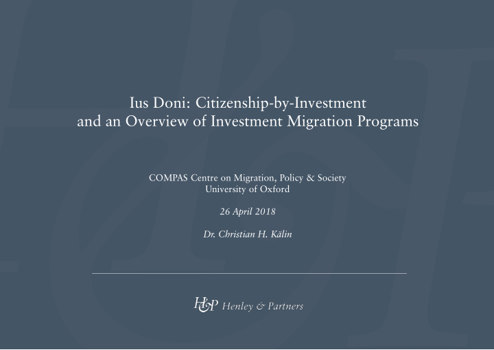 ius doni citizenship by investment