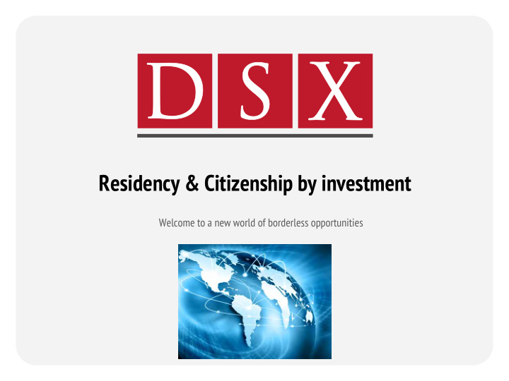 residency citizenship by investment