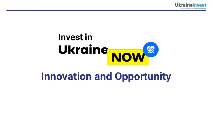 innovation and opportunity