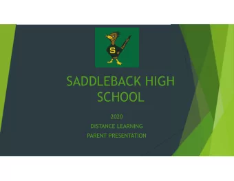 SADDLEBACK HIGH  SCHOOL  2020  DISTANCE LEARNING  PARENT PRESENTATION  Meet The Admin Team!  Mr.