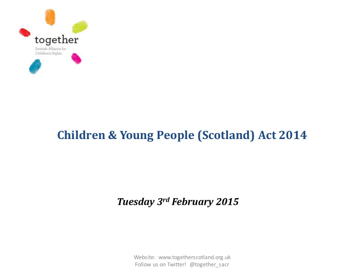 children young people scotland act 2014