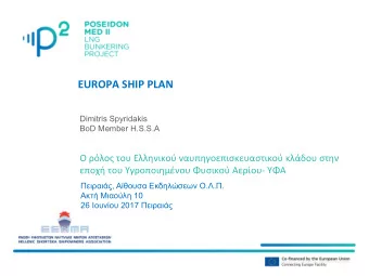 EUROPA SHIP PLAN  Dimitris Spyridakis  BoD Member H.S.S.A