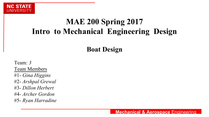 mae 200 spring 2017 intro to mechanical engineering design