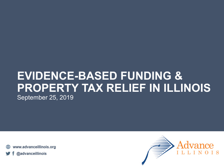 evidence based funding property tax relief in illinois
