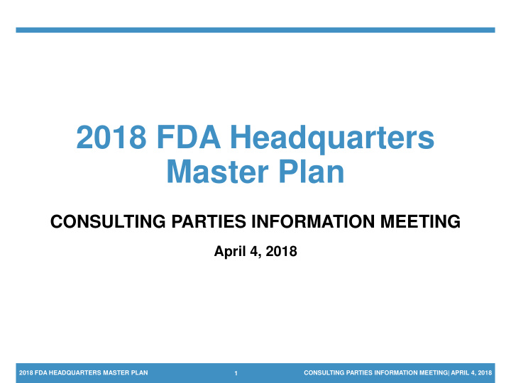 2018 fda headquarters master plan