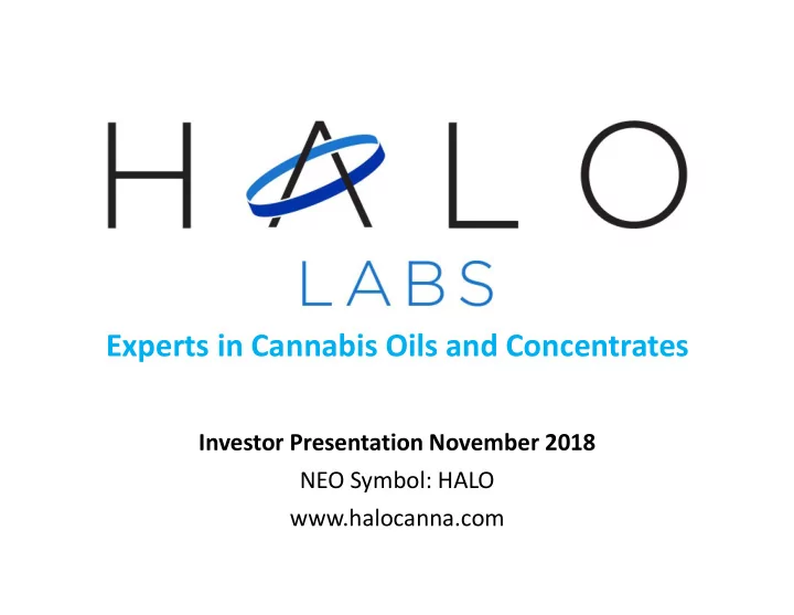 experts in cannabis oils and concentrates