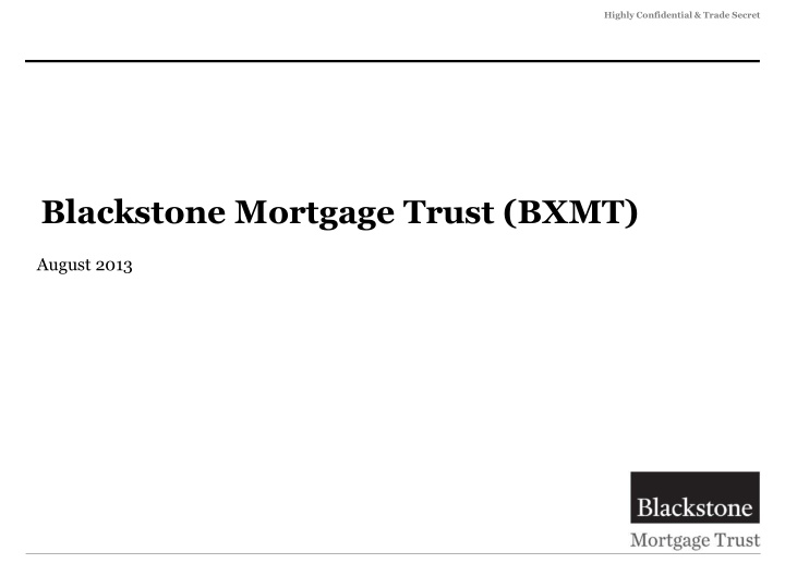 blackstone mortgage trust bxmt