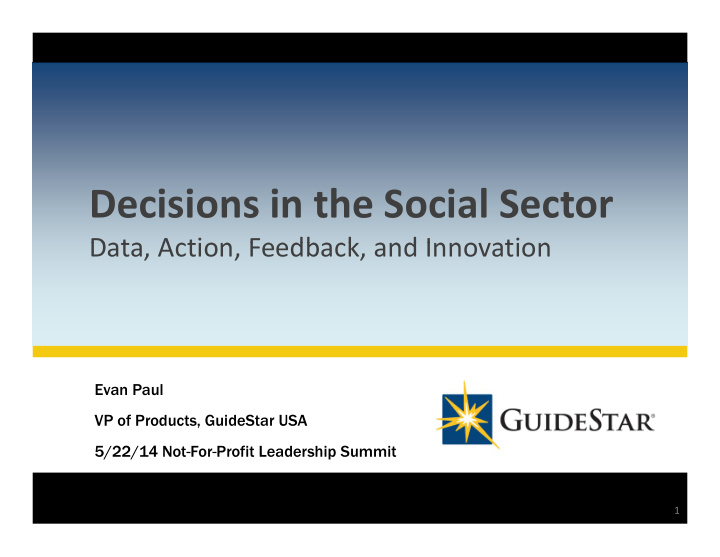 decisions in the social sector