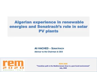 Algeria  Alge  rian  n ex  expe  perie  rienc  nce  e in re  in rene  newab  wable  le  en  ener