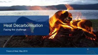 Heat Decarbonisation  behind title. Do not cover the footer banner.)  Facing the challenge  Future