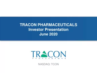 Investor Presentation  June 2020  NASDAQ: TCON  Forward-Looking Statements  This presentation