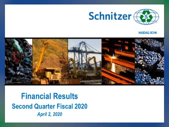 Financial Results  Second Quarter Fiscal 2020  April 2, 2020  Safe Harbor  SAFE HARBOR  Statements