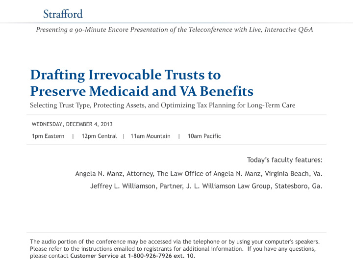 drafting irrevocable trusts to preserve medicaid and va