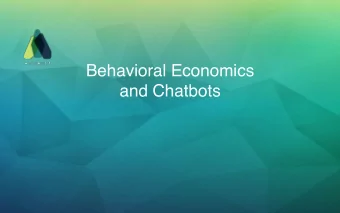 Behavioral Economics  and Chatbots  Psychology  Technology Nudge Theory:   Actionable Messages