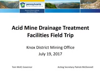 MRAB Field Trip  Meet at the Knox District Office at 9 AM.  Depart at 9:30 AM  Visit three