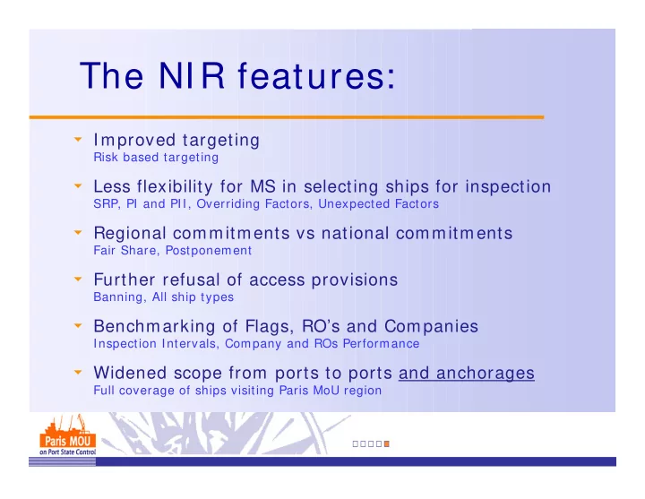 the nir features