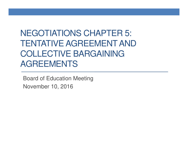 negotiations chapter 5 tentative agreement and collective