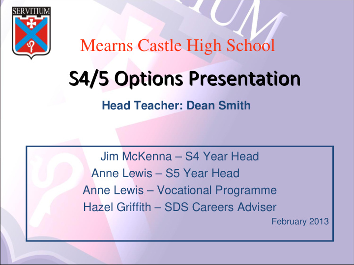 s4 5 options presentation s4 5 options presentation