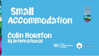 Small  Accommodation  Colin Houston  IQ International  Tourism NI   - Business Support and Advice