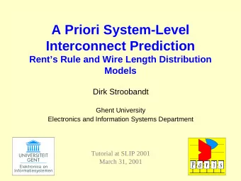 A Priori System-Level  Interconnect Prediction  Rents Rule and Wire Length Distribution  Models