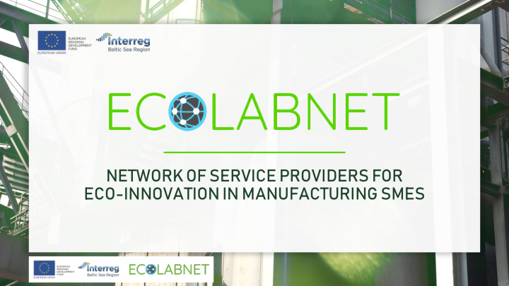 network of service providers for eco innovation in